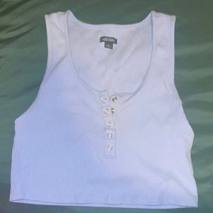 size small, purple crop top with cute buttons!